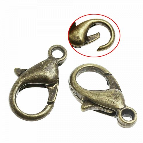 Delfin kapocs/karabiner bronz szín 12x6,5mm #1291