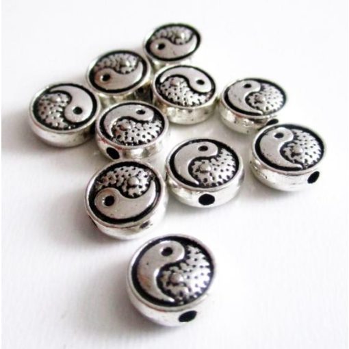 Tibeti ezüst yin yang köztes #1344