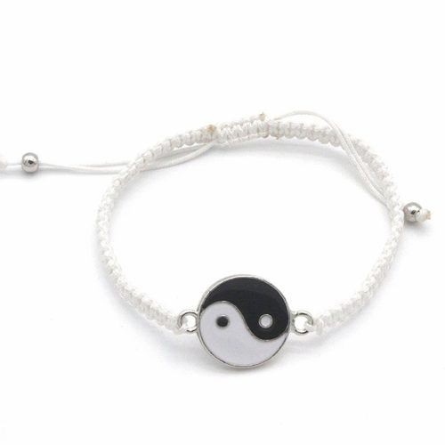 Yin-yang poliamid makramé szerencsehozó karkötő #4488-041