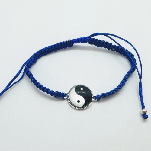 Yin-yang poliamid makramé szerencsehozó karkötő #4491-041