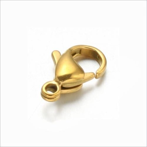 Nemesacél delfin kapocs/karabiner arany szín 10x6mm #4503-039